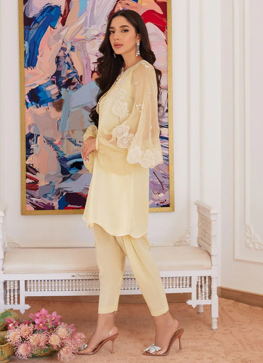Farah Talib Aziz | Luna Eid Collection 24 | ESMERALDA PASTEL YELLOW - Rang-e-Khaas