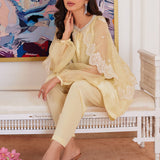 Farah Talib Aziz | Luna Eid Collection 24 | ESMERALDA PASTEL YELLOW