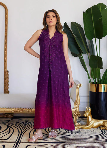 Farah Talib Aziz | Luna Eid Collection 24 | VIOLETTE WILD BERRY OMBRE - Rang-e-Khaas