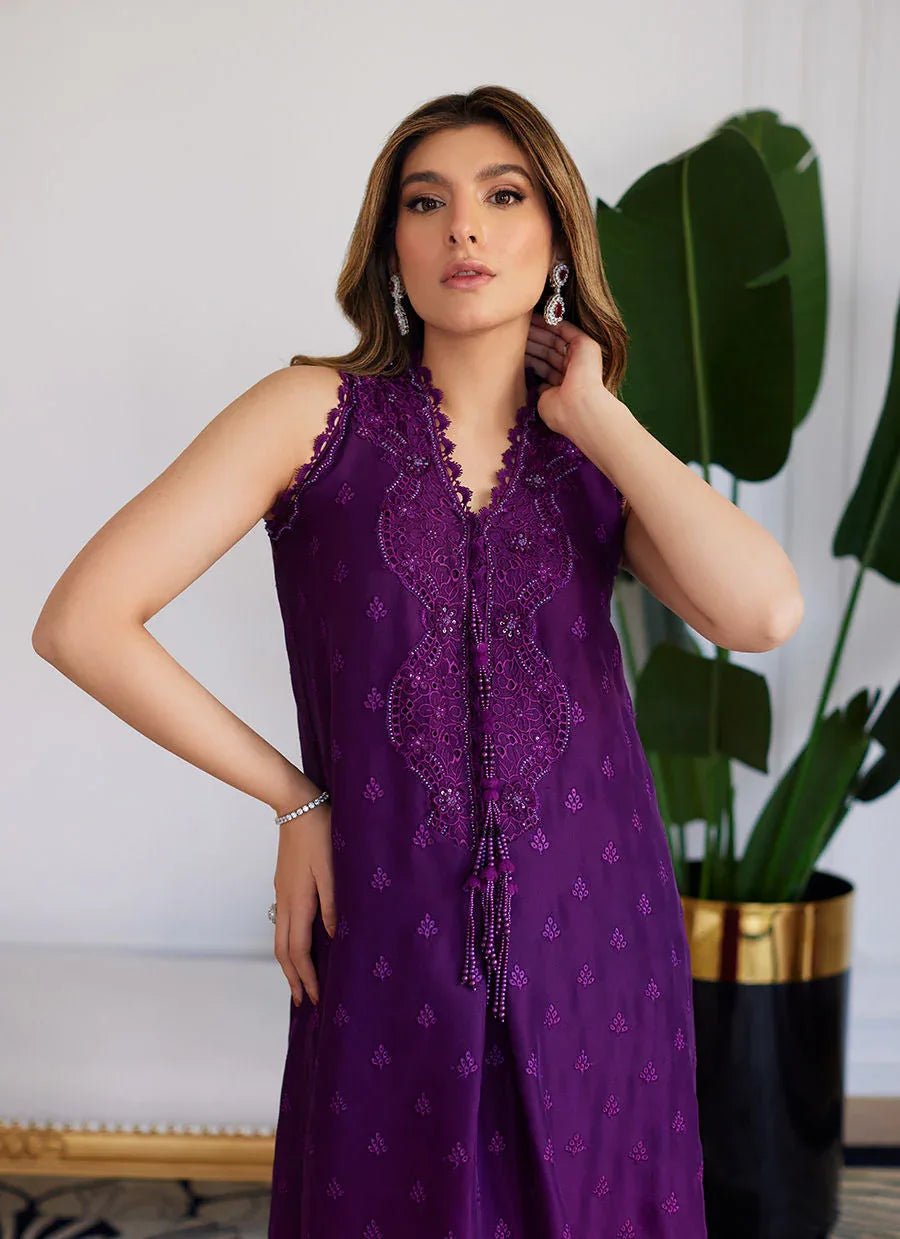 Farah Talib Aziz | Luna Eid Collection 24 | VIOLETTE WILD BERRY OMBRE - Rang-e-Khaas