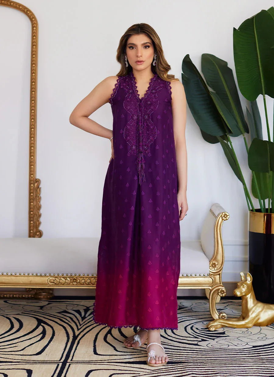 Farah Talib Aziz | Luna Eid Collection 24 | VIOLETTE WILD BERRY OMBRE - Rang-e-Khaas