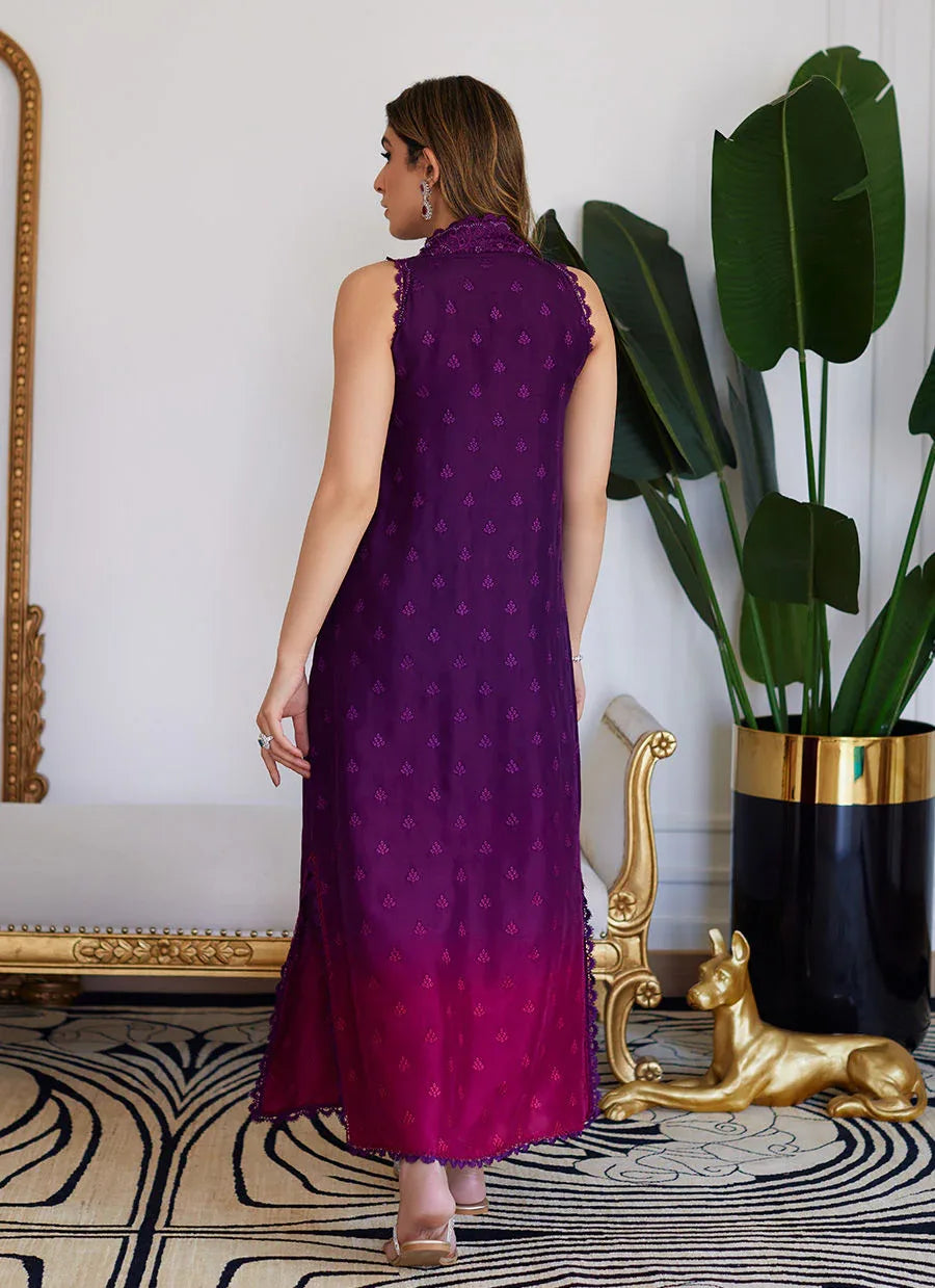 Farah Talib Aziz | Luna Eid Collection 24 | VIOLETTE WILD BERRY OMBRE - Rang-e-Khaas