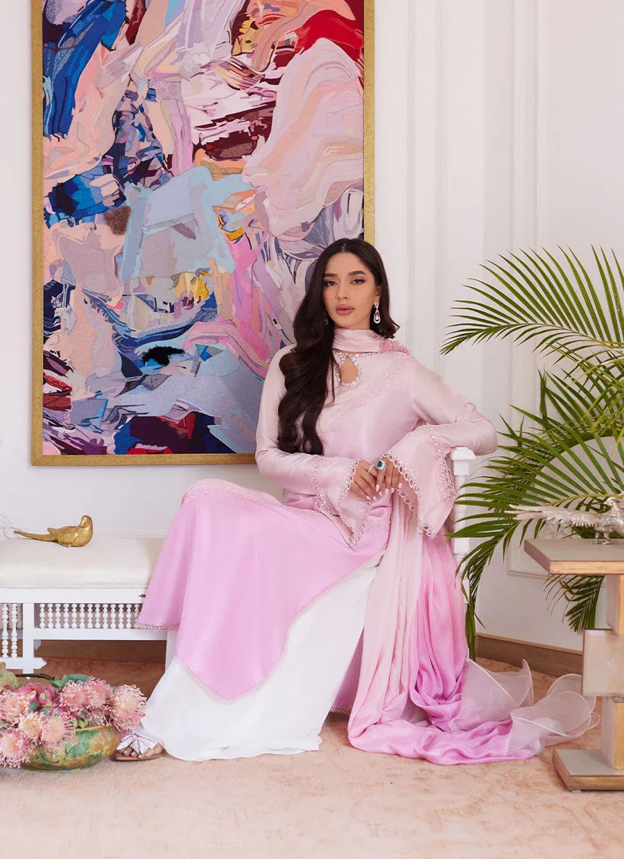 Farah Talib Aziz | Luna Eid Collection 24 | RELLIA BABY PINK - Rang-e-Khaas