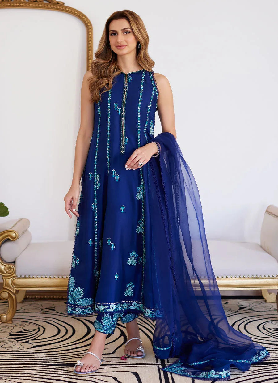 Farah Talib Aziz | Luna Eid Collection 24 | ELSYEE ROYAL BLUE - Rang-e-Khaas