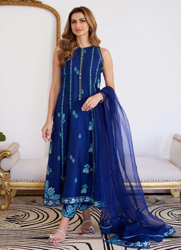 Farah Talib Aziz | Luna Eid Collection 24 | ELSYEE ROYAL BLUE - Rang-e-Khaas