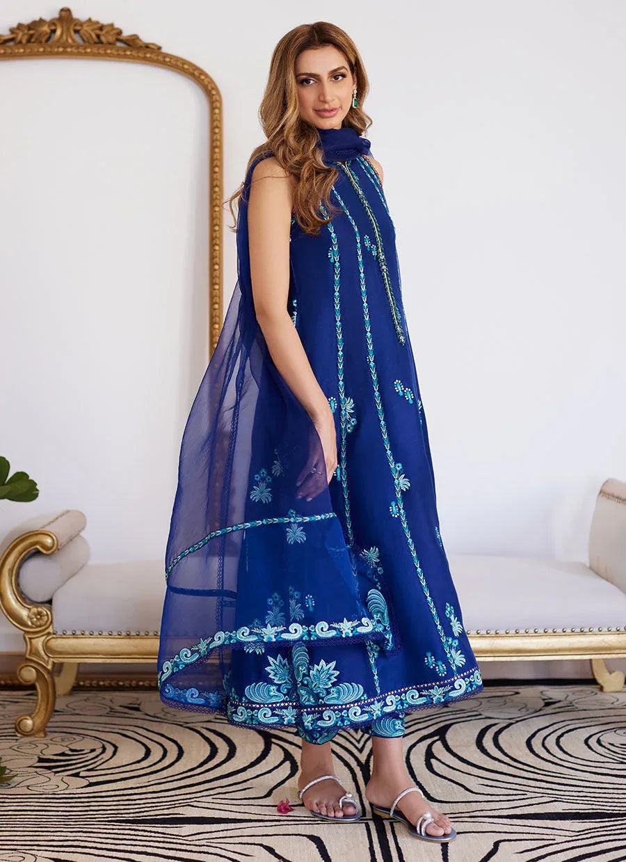 Farah Talib Aziz | Luna Eid Collection 24 | ELSYEE ROYAL BLUE - Rang-e-Khaas