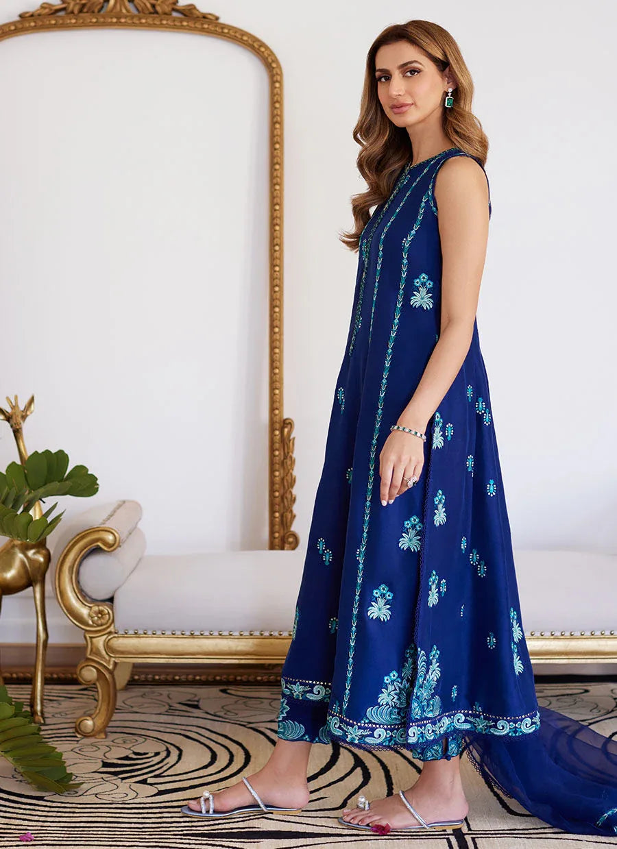 Farah Talib Aziz | Luna Eid Collection 24 | ELSYEE ROYAL BLUE - Rang-e-Khaas