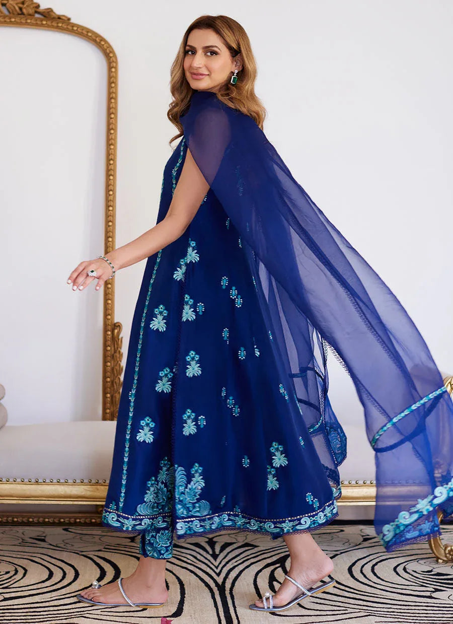 Farah Talib Aziz | Luna Eid Collection 24 | ELSYEE ROYAL BLUE - Rang-e-Khaas