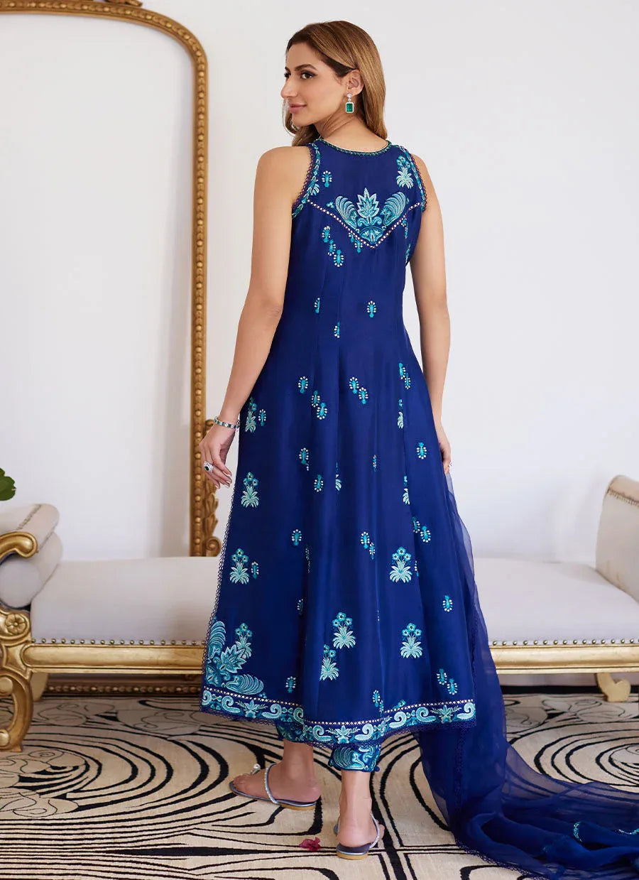 Farah Talib Aziz | Luna Eid Collection 24 | ELSYEE ROYAL BLUE - Rang-e-Khaas