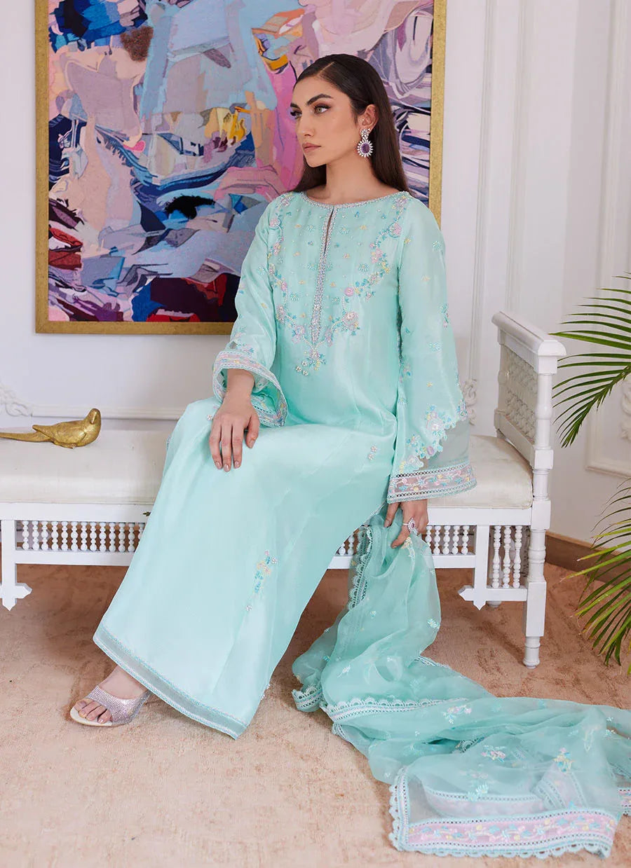 Farah Talib Aziz | Luna Eid Collection 24 | AURELLA MINT - Rang-e-Khaas