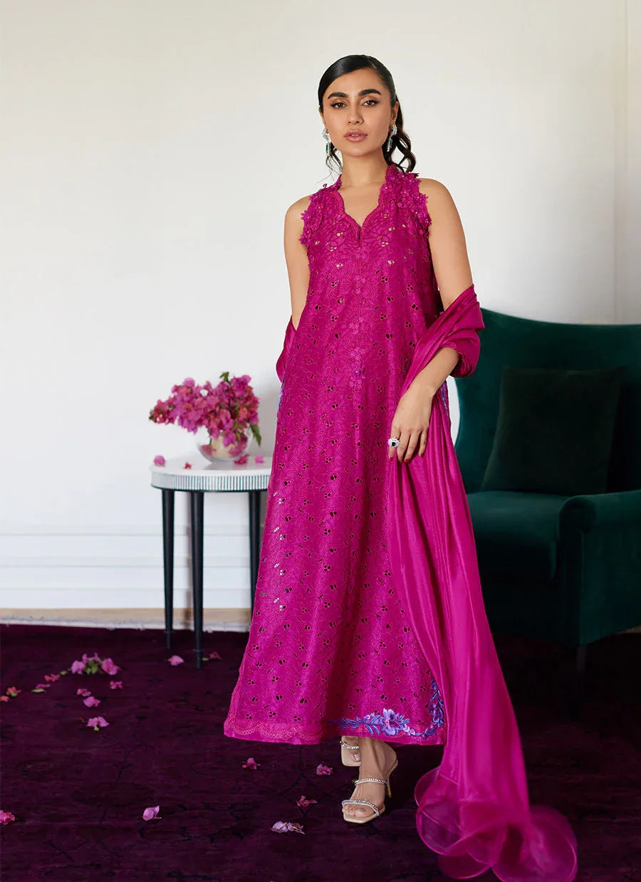 Farah Talib Aziz | Luna Eid Collection 24 | CLARIENE HOT PINK - Rang-e-Khaas