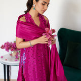 Farah Talib Aziz | Luna Eid Collection 24 | CLARIENE HOT PINK