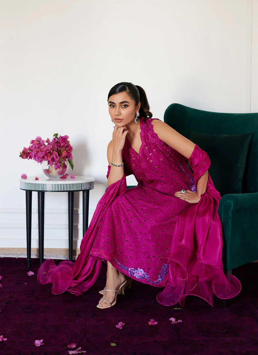 Farah Talib Aziz | Luna Eid Collection 24 | CLARIENE HOT PINK - Rang-e-Khaas