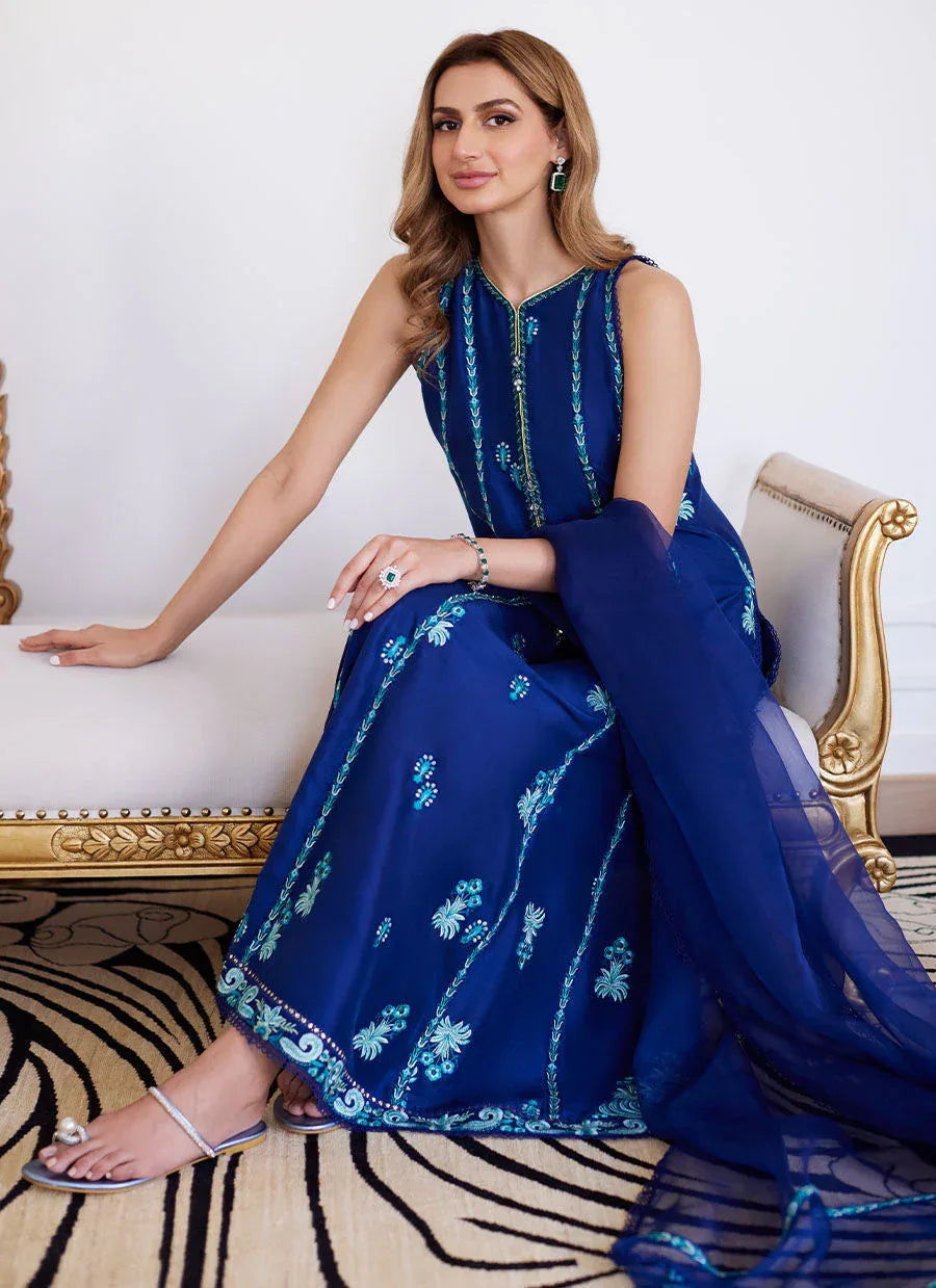 Farah Talib Aziz | Luna Eid Collection 24 | ELSYEE ROYAL BLUE - Rang-e-Khaas
