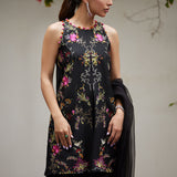 Farah Talib Aziz | Designer Picks 24 | SIYA BLACK EMBROIDERED SHIRT AND DUPATTA