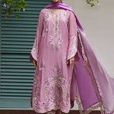 Farah Talib Aziz | Designer Picks 24 | IVAN MAUVE EMBROIDERED COTTON NET SHIRT WITH MEDIUM SILK DUPATTA