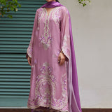 Farah Talib Aziz | Designer Picks 24 | IVAN MAUVE EMBROIDERED COTTON NET SHIRT WITH MEDIUM SILK DUPATTA