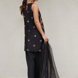 Farah Talib Aziz | Designer Picks 24 | SIYA BLACK EMBROIDERED SHIRT AND DUPATTA