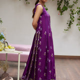 Farah Talib Aziz | Designer Picks 24 | IRINA PLUM EMBROIDERED RAW SILK SHIRT WITH DUPATTA