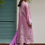 Farah Talib Aziz | Designer Picks 24 | IVAN MAUVE EMBROIDERED COTTON NET SHIRT WITH MEDIUM SILK DUPATTA