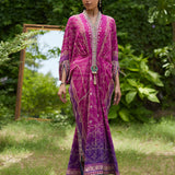 Farah Talib Aziz | Mayna Festive Prints 24 | Zahli Magenta Ombre Kaftan