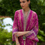 Farah Talib Aziz | Mayna Festive Prints 24 | Zahli Magenta Ombre Kaftan