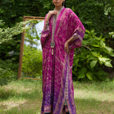 Farah Talib Aziz | Mayna Festive Prints 24 | Zahli Magenta Ombre Kaftan