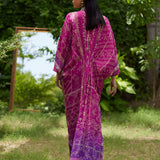 Farah Talib Aziz | Mayna Festive Prints 24 | Zahli Magenta Ombre Kaftan