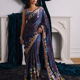Farah Talib Aziz | Velvets The After Party | ALIXIA CHARMEUSE SAREE WITH VELVET BLOUSE