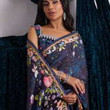 Farah Talib Aziz | Velvets The After Party | ALIXIA CHARMEUSE SAREE WITH VELVET BLOUSE