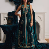 Farah Talib Aziz | Velvets The After Party | ORMAIE EMERALD SHIRT AND PANELLED DRESS JACKET