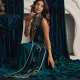 Farah Talib Aziz | Velvets The After Party | ORMAIE EMERALD SHIRT AND PANELLED DRESS JACKET