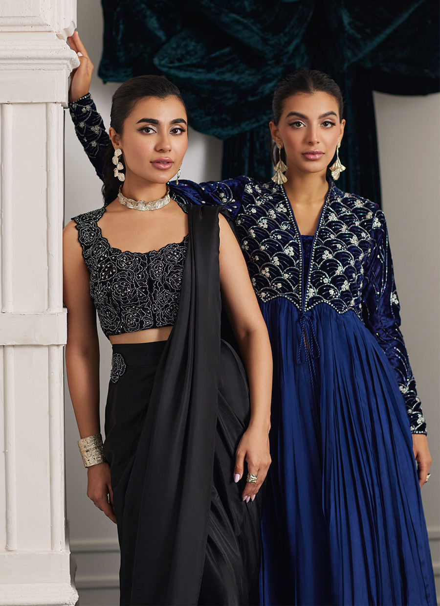 Farah Talib Aziz | Velvets The After Party | KISMET PERSIAN BLUE KALIDAAR