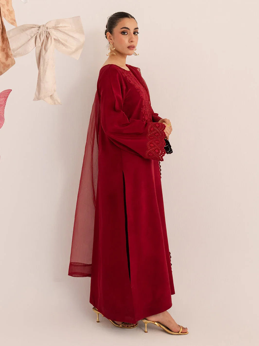 Izel | The Silk Chapter | Cerise - Rang-e-Khaas