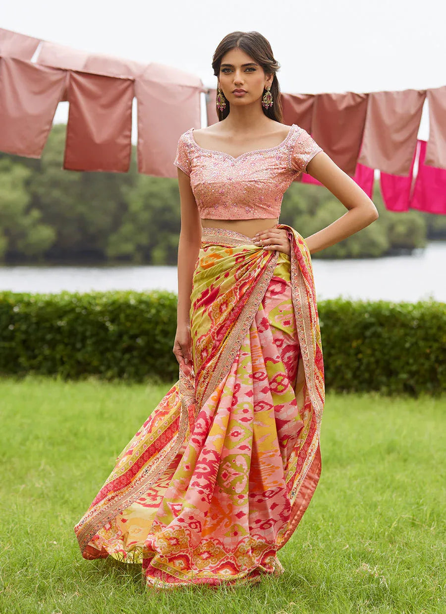 Farah Talib Aziz | Mayna Festive Luxe Pret | Rang Saree - Rang-e-Khaas