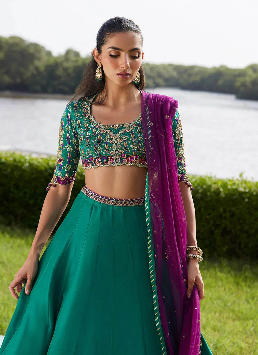Farah Talib Aziz | Mayna Festive Luxe Pret | Amaranth Lehnga Choli - Rang-e-Khaas