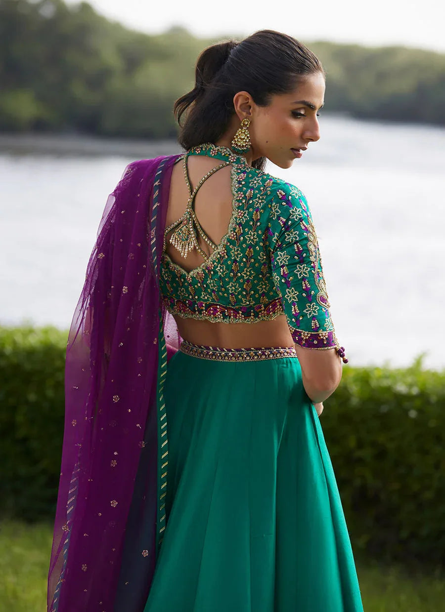 Farah Talib Aziz | Mayna Festive Luxe Pret | Amaranth Lehnga Choli - Rang-e-Khaas