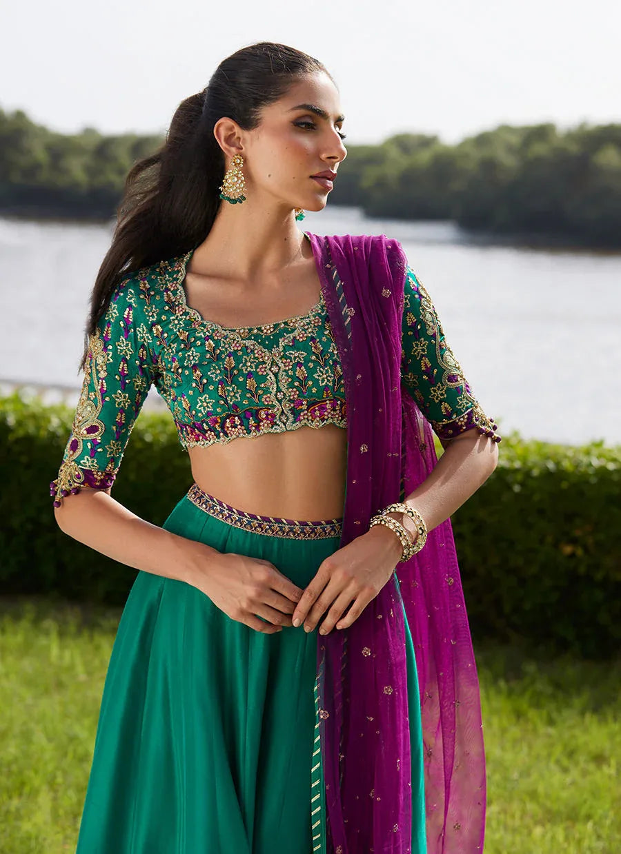 Farah Talib Aziz | Mayna Festive Luxe Pret | Amaranth Lehnga Choli - Rang-e-Khaas