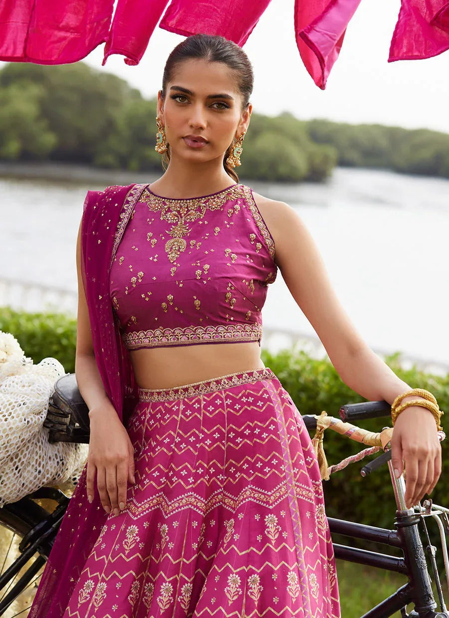 Farah Talib Aziz | Mayna Festive Luxe Pret | Orchid Lehnga Choli - Rang-e-Khaas