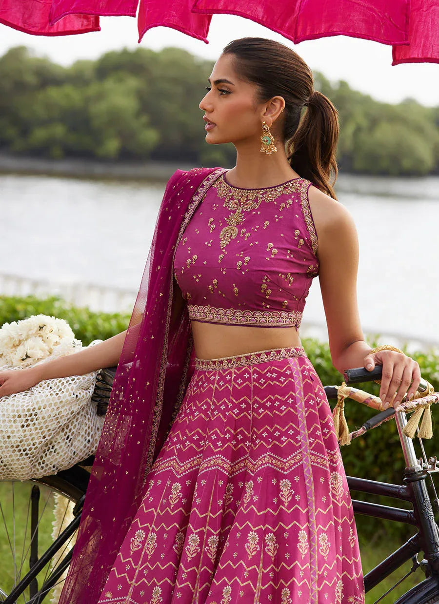 Farah Talib Aziz | Mayna Festive Luxe Pret | Orchid Lehnga Choli - Rang-e-Khaas