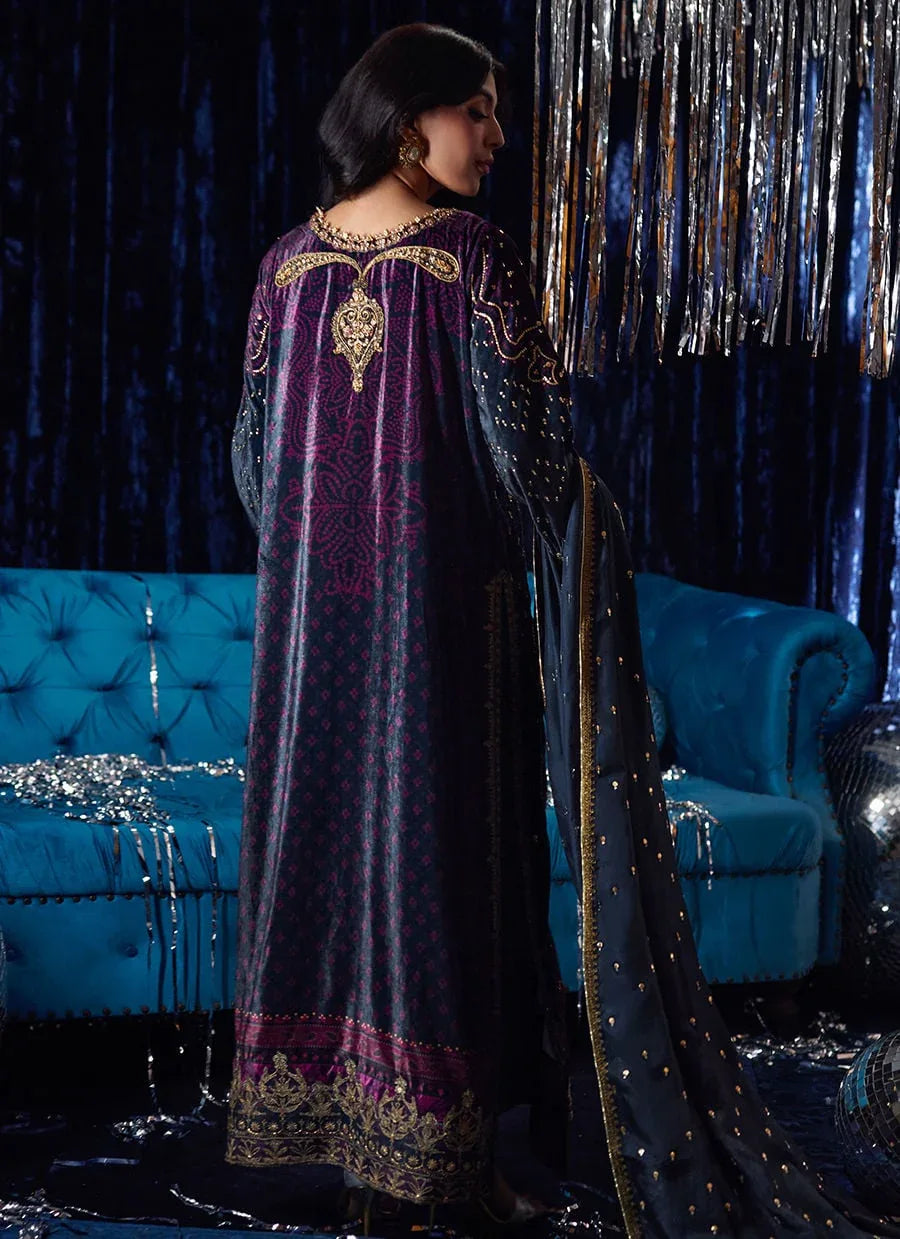 Farah Talib Aziz | Velvet Fete 4 | Reeya Velvet Shirt And Dupatta - Rang-e-Khaas