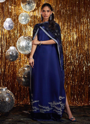 Farah Talib Aziz | Velvet Fete 4 | Elyra Silk Shirt And Pre-Draped Dupatta - Rang-e-Khaas