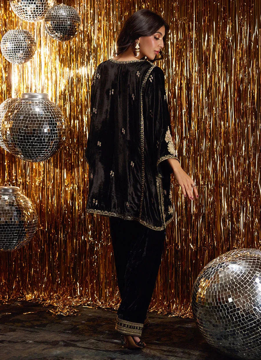 Farah Talib Aziz | Velvet Fete 4 | Liana Onyx Shirt - Rang-e-Khaas