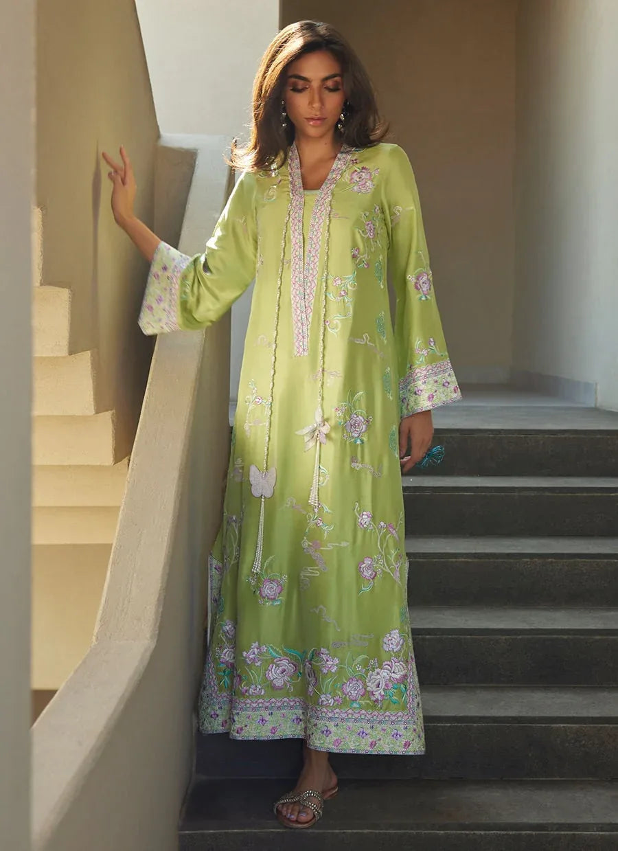 Farah Talib Aziz | Laani The Kaftan Edit | Zinni Silk - Rang-e-Khaas