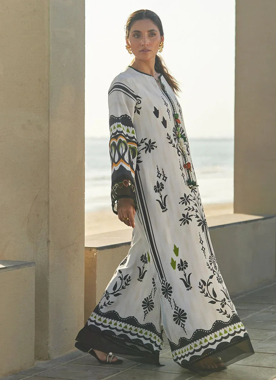 Farah Talib Aziz | Laani The Kaftan Edit | Zenya Crepe - Rang-e-Khaas