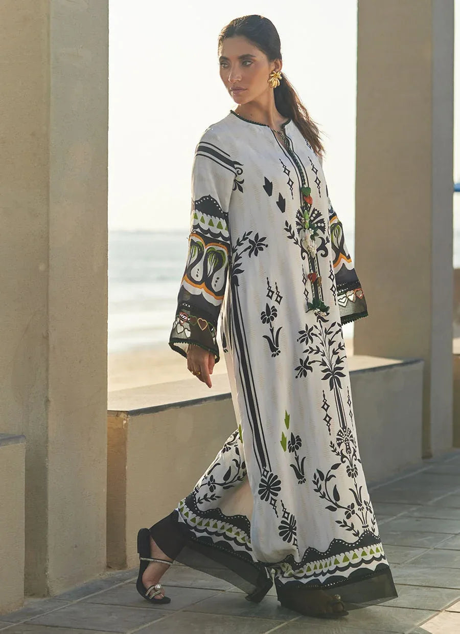Farah Talib Aziz | Laani The Kaftan Edit | Zenya Crepe - Rang-e-Khaas