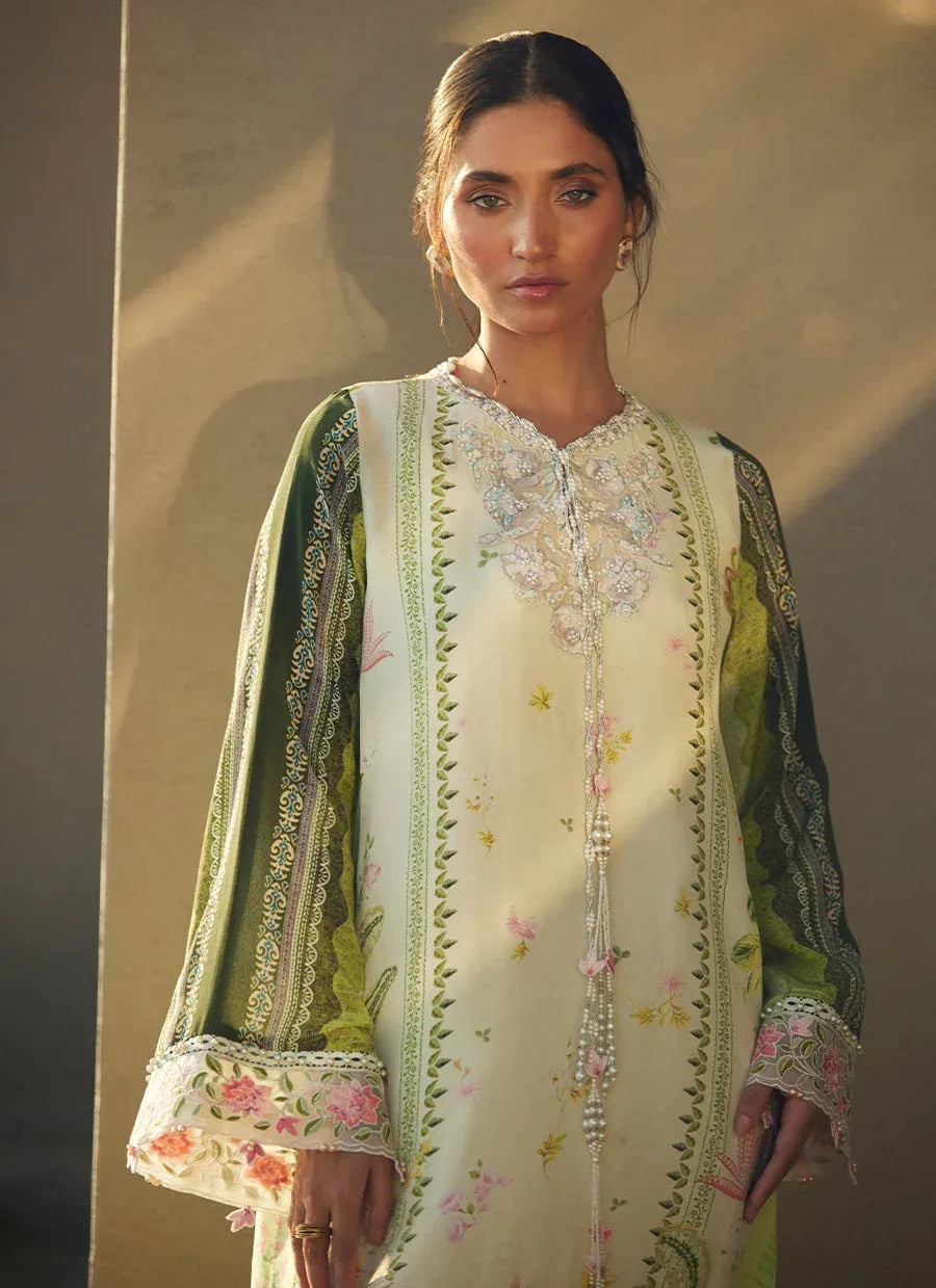 Farah Talib Aziz | Laani The Kaftan Edit | Selah Kiwi Crepe - Rang-e-Khaas