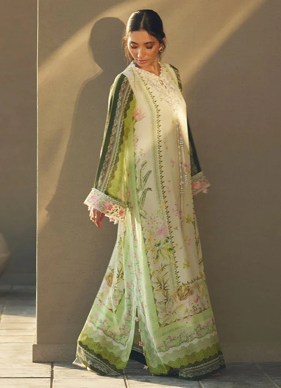Farah Talib Aziz | Laani The Kaftan Edit | Selah Kiwi Crepe - Rang-e-Khaas