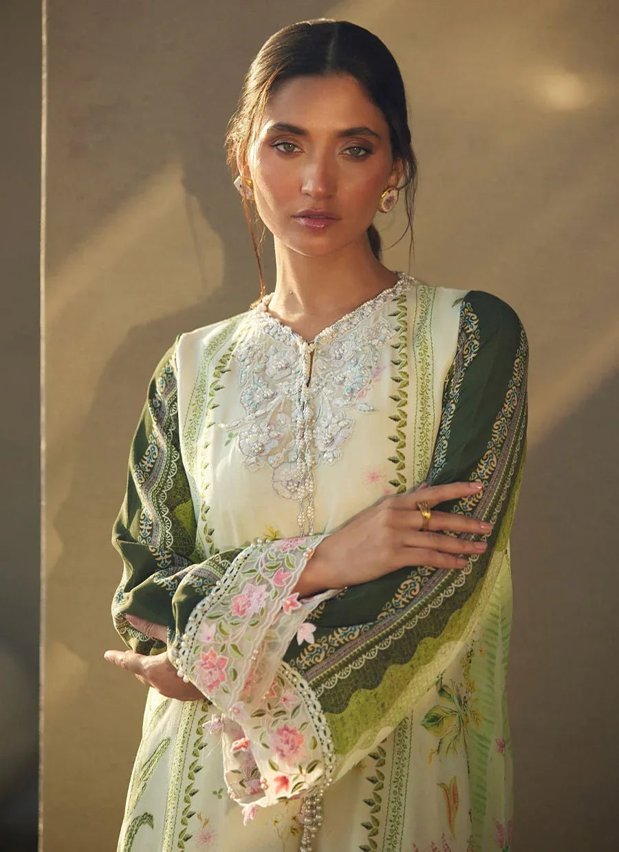 Farah Talib Aziz | Laani The Kaftan Edit | Selah Kiwi Crepe - Rang-e-Khaas
