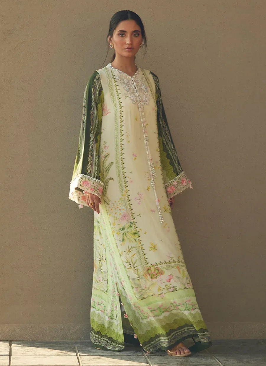 Farah Talib Aziz | Laani The Kaftan Edit | Selah Kiwi Crepe - Rang-e-Khaas